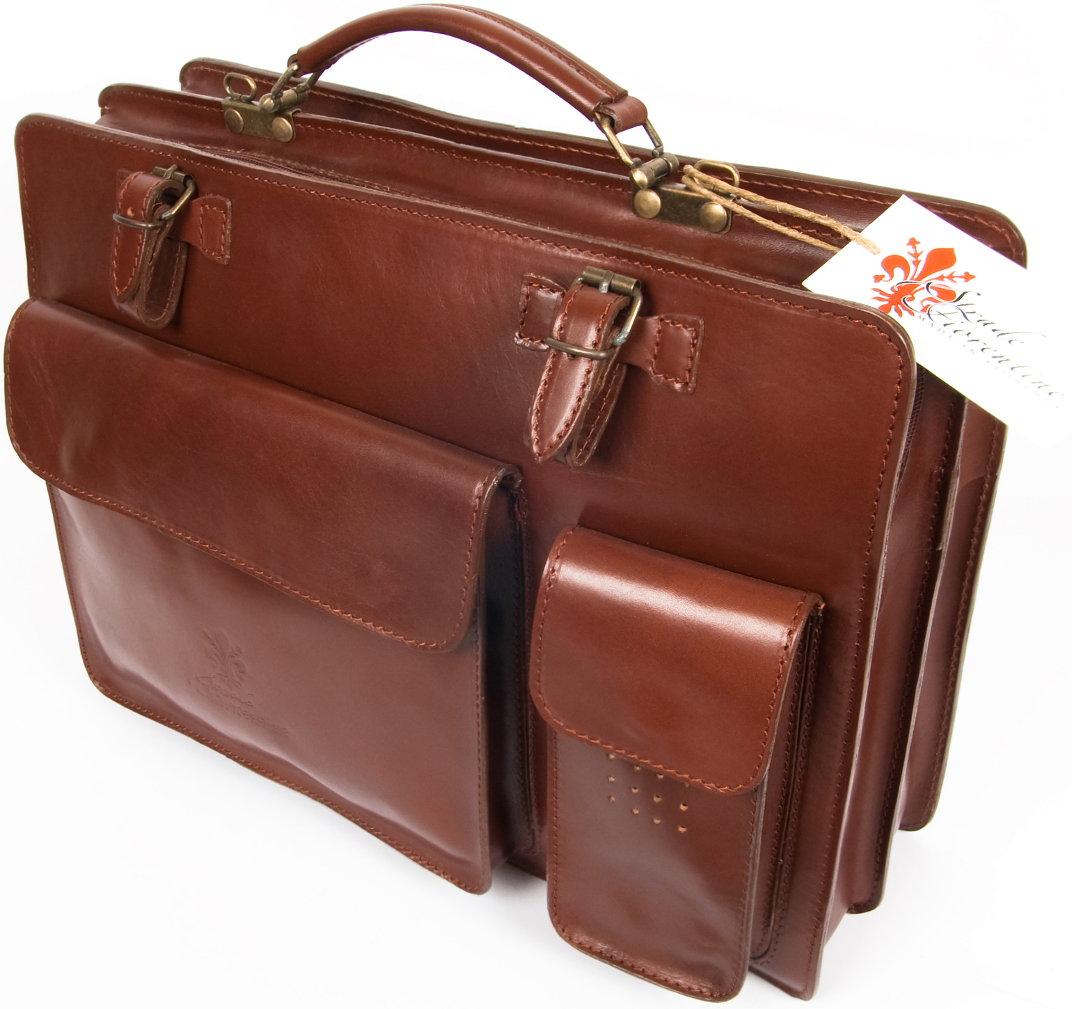 Stradefiorentine Made in Italy Leather Business Bag Briefcase Messenger